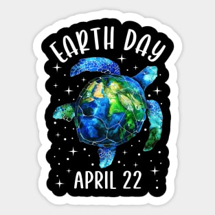 Earth Day Sea Turtle Art Sticker